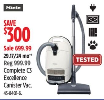 Canadian Tire Miele complete c3 excellence canister vac offer