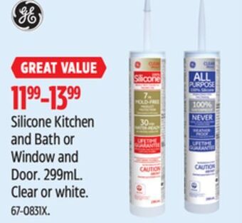 Canadian Tire Ge silicone kitchen and bath or window and door offer