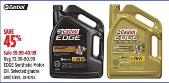 Canadian Tire Castrol edge synthetic motor oil offer