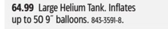 Canadian Tire Airise large helium tank offer
