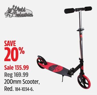 Canadian Tire World industries 200mm scooter, red offer