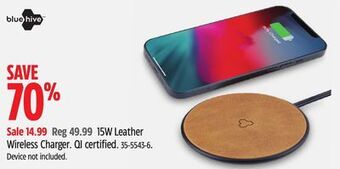 Canadian Tire Bluehive 15w leather wireless charger offer