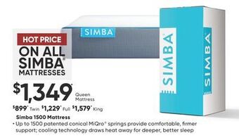 Sleep Country Simba 1500 mattress offer