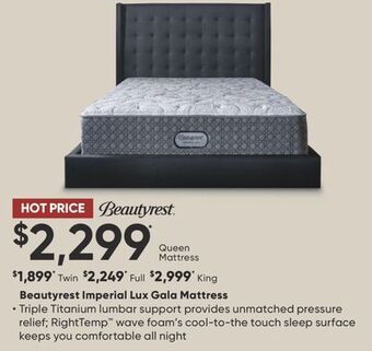 Sleep Country Beautyrest imperial lux gala mattress offer