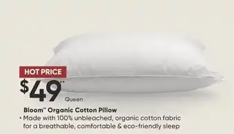 Sleep Country Bloom™ organic cotton pillow offer