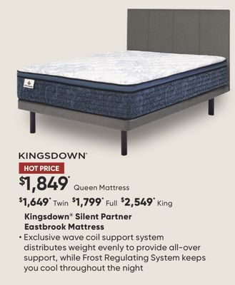 Sleep Country Kingsdown silent partner eastbrook mattress offer