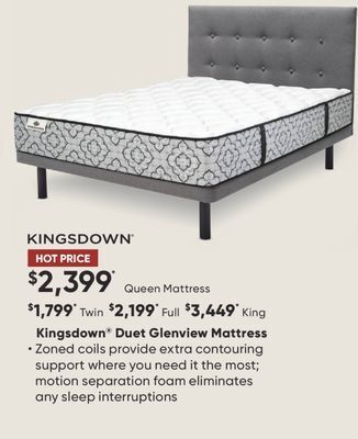Sleep Country Kingsdown® duet glenview mattress offer