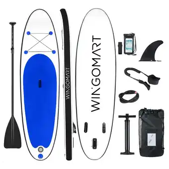 Best Buy Wingomart inflatable stand up paddle board w/ premium sup accessories & carry bag |upgraded paddle boards with 3 fish fin for offer