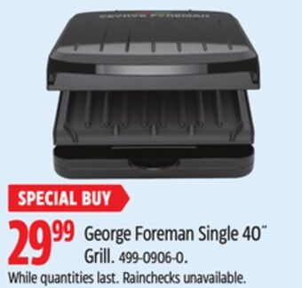 Canadian Tire George foreman single 40 grill offer