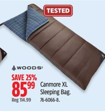 Canadian Tire Woods canmore xl sleeping bag offer