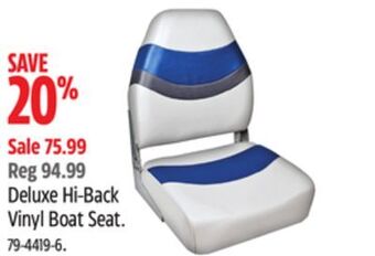 Canadian Tire Deluxe hi-back vinyl boat seat offer