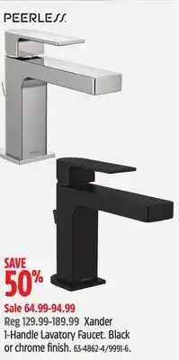 Canadian Tire Peerless xander 1-handle lavatory faucet offer