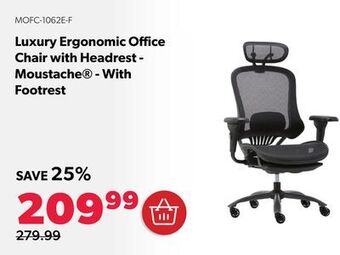 Shopper+ Luxury ergonomic office chair with headrest - moustache - with footrest offer