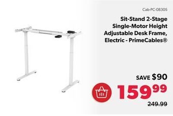 Shopper+ Sit-stand 2-stage single-motor height adjustable desk frame, electric - primecables offer
