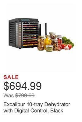 Costco Excalibur 10-tray dehydrator with digital control, black offer