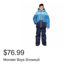 Costco Monster boys snowsuit offer