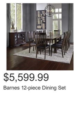 Costco Barnes 12-piece dining set offer