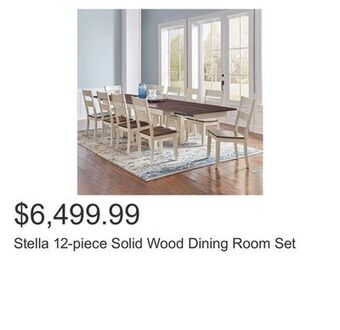 Costco Stella 12-piece solid wood dining room set offer