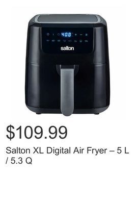 Costco Salton xl digital air fryer – 5 l / 5.3 q offer
