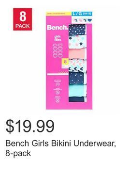 Costco Bench girls bikini underwear, 8-pack offer