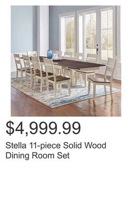 Costco Stella 11-piece solid wood dining room set offer