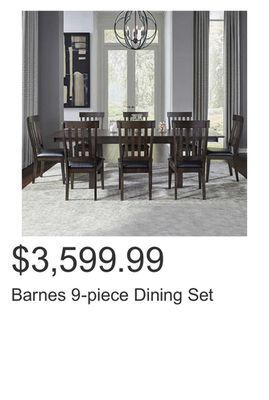 Costco Barnes 9-piece dining set offer