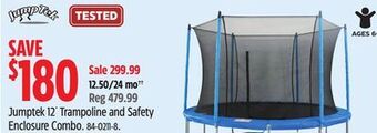 Canadian Tire Jumptek 12' trampoline and safety enclosure combo offer