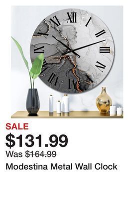 Wayfair Modestina metal wall clock offer