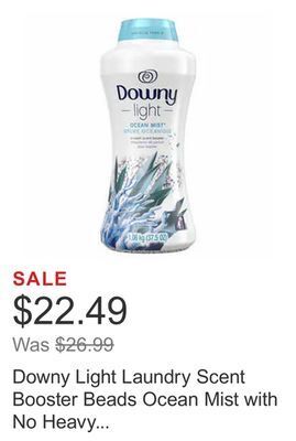 Costco Downy light laundry scent booster beads ocean mist with no heavy perfumes, 1.06 kg (37.5 oz) offer