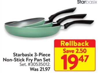 Walmart Starbasix 3-piece non-stick fry pan set offer