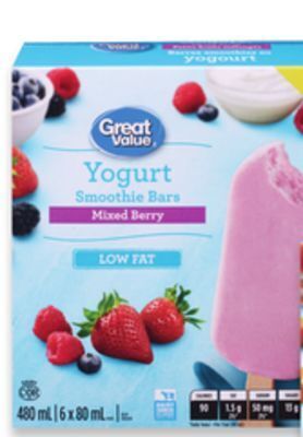 Walmart Great value smoothie yogurt bars offer