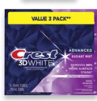 Walmart Crest 3d white toothpaste 3 x 70 ml offer