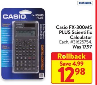 Walmart Casio fx-300ms plus scientific calculator offer