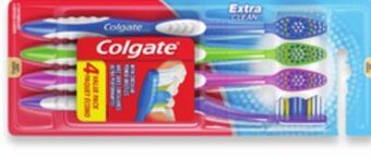 Walmart Colgate extra clean toothbrushes 4-pack or baking soda & peroxide toothpaste 3 x 120 ml offer