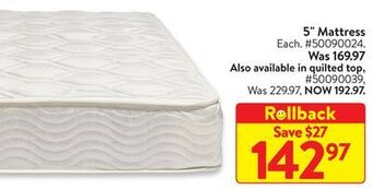 Walmart 5 mattress offer