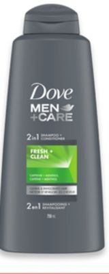 Walmart Dove or dove men+care shampoo offer