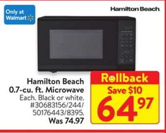 Walmart Hamilton beach 0.7-cu. ft. microwave offer