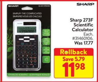 Walmart Sharp 273f scientific calculator offer