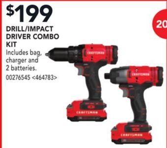 Lowe's Craftsman drill/impact driver combo kit offer