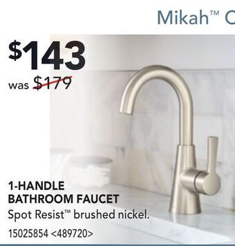 Lowe's Moen 1-handle bathroom faucet offer