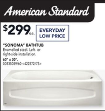 Lowe's American standard sonoma bathtub 60 x 30 offer