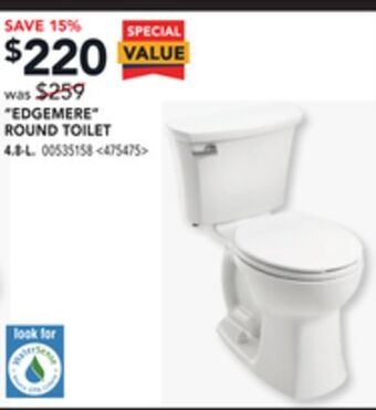 Lowe's American standard edgemere round toilet offer