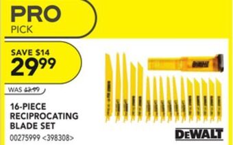 Lowe's Dewalt 16-piece reciprocating blade set offer