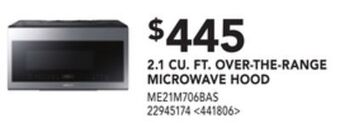 Lowe's Samsung 2.1 cu. ft. over-the-range microwave hood offer
