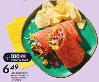 Sobeys Bbq pulled pork wrap sandwich offer