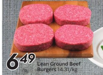 Sobeys Lean ground beef burgers offer