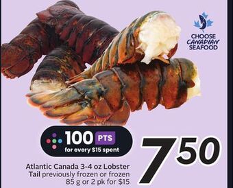 Sobeys Atlantic canada 3-4 oz lobster tail offer