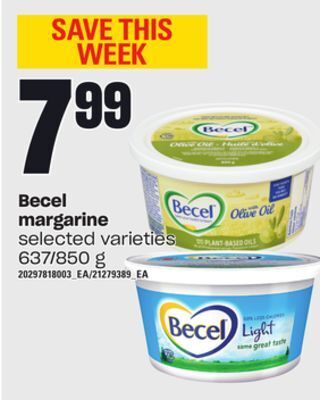 Independent Grocer Becel margarine, 637/850 g offer