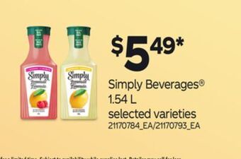 Loblaws Simply beverages® 1.54 l offer