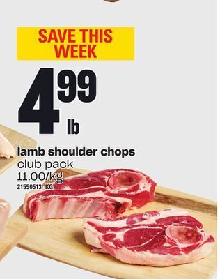Loblaws Lamb shoulder chops offer